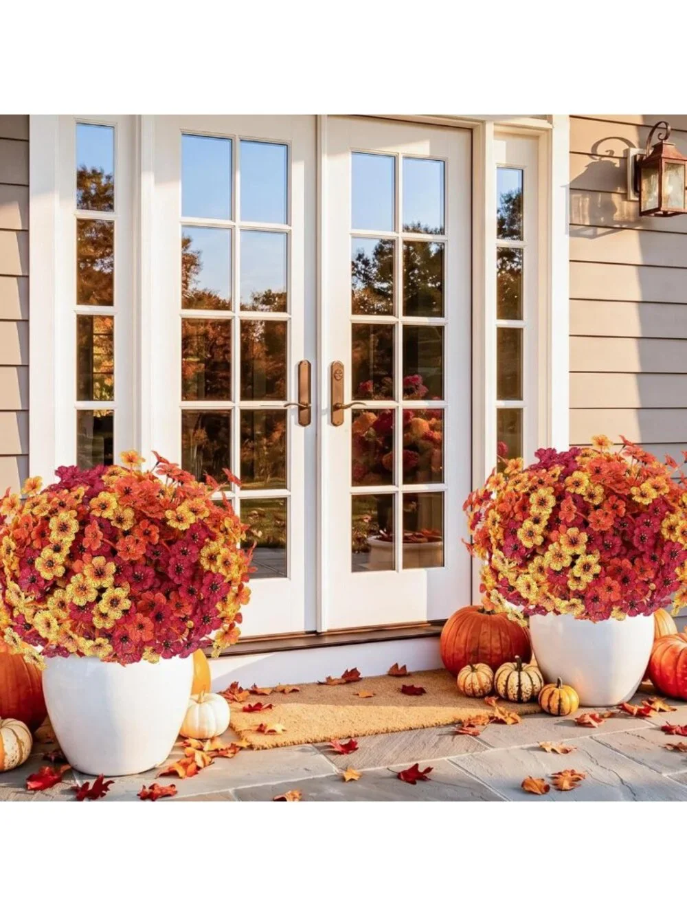 60 Pack Fall Mums Artificial Flowers for Home Decor & Events - Indoor/Outdoor